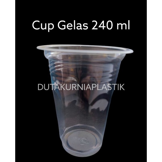 Cup Gelas Plastik 240 ml / Gelas Air Mineral Sekali Pakai