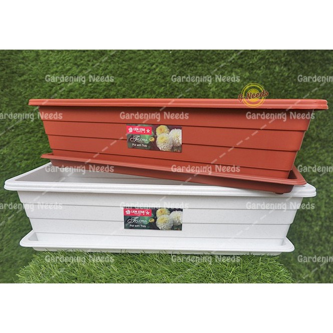 POT PANJANG / POT BUNGA PANJANG LION STAR TRIVETTO M (41CM + TATAKAN)
