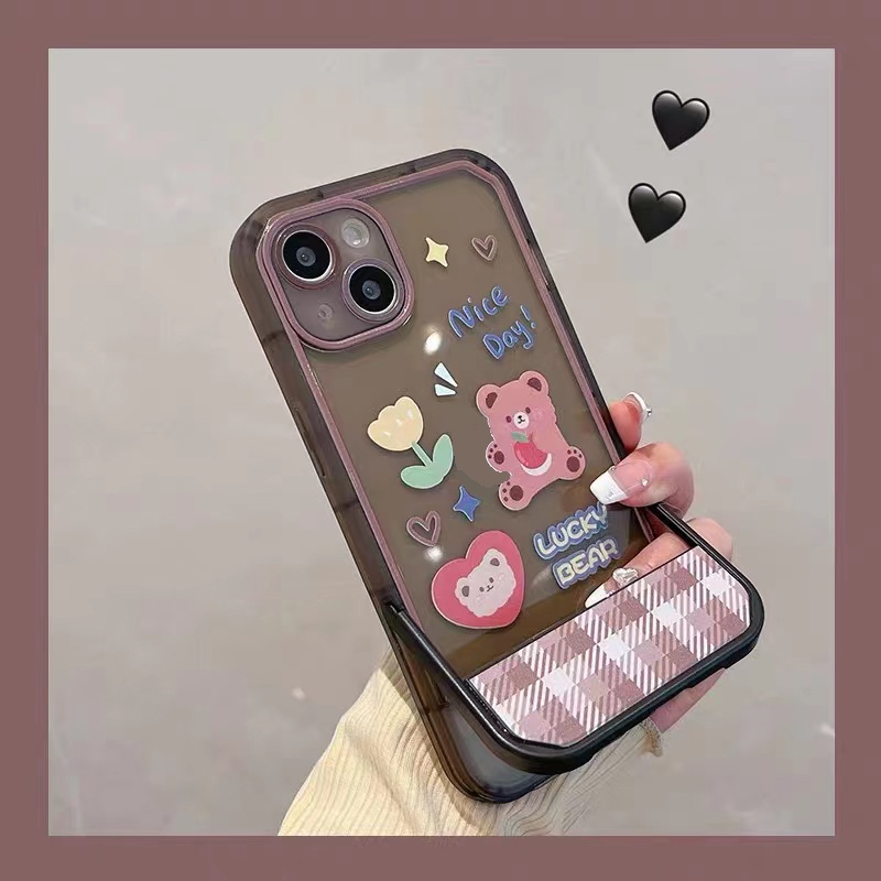 Soft Case TPU Transparan Motif Beruang Untuk iPhone 12 13 Se 2020 6 6S 7 8 Plus X XS XR 11 Pro Max