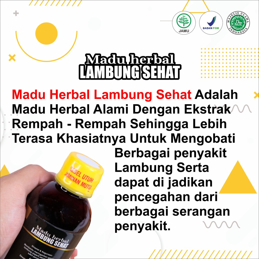 Obat Asam Lambung Maag Magh Gerd Akut Kronis Gastritis Infeksi Luka Radang Lambung dan Sesak Nafas  Yang Bagus Untuk Anak dan Dewasa Madu Herbal Lambung Sehat 100% Asli Original BPOM-3