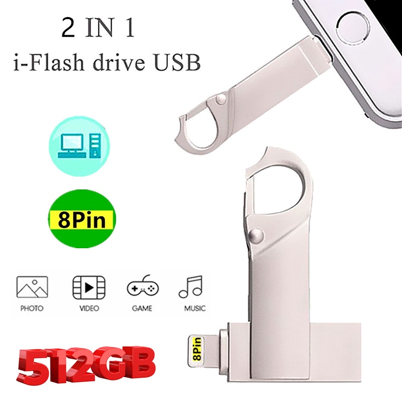 I-phone Pendrive Metal OTG USB Flash Drive 512GB 256GB Untuk i-pad PC