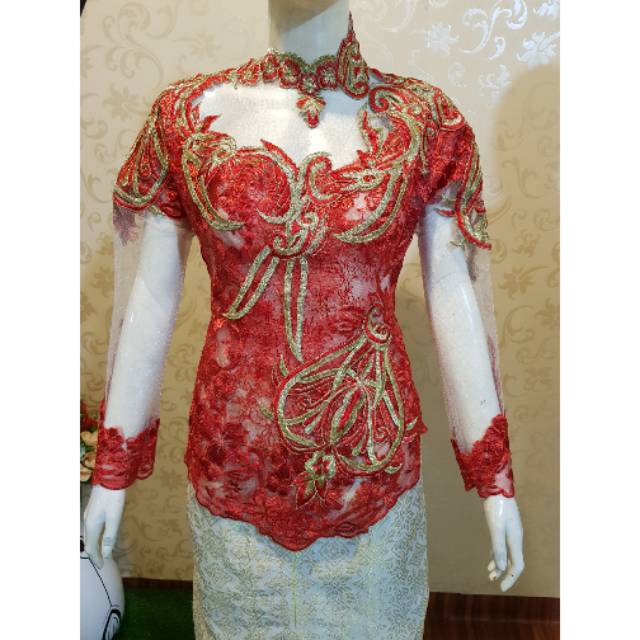 Kebaya atasan merah gold