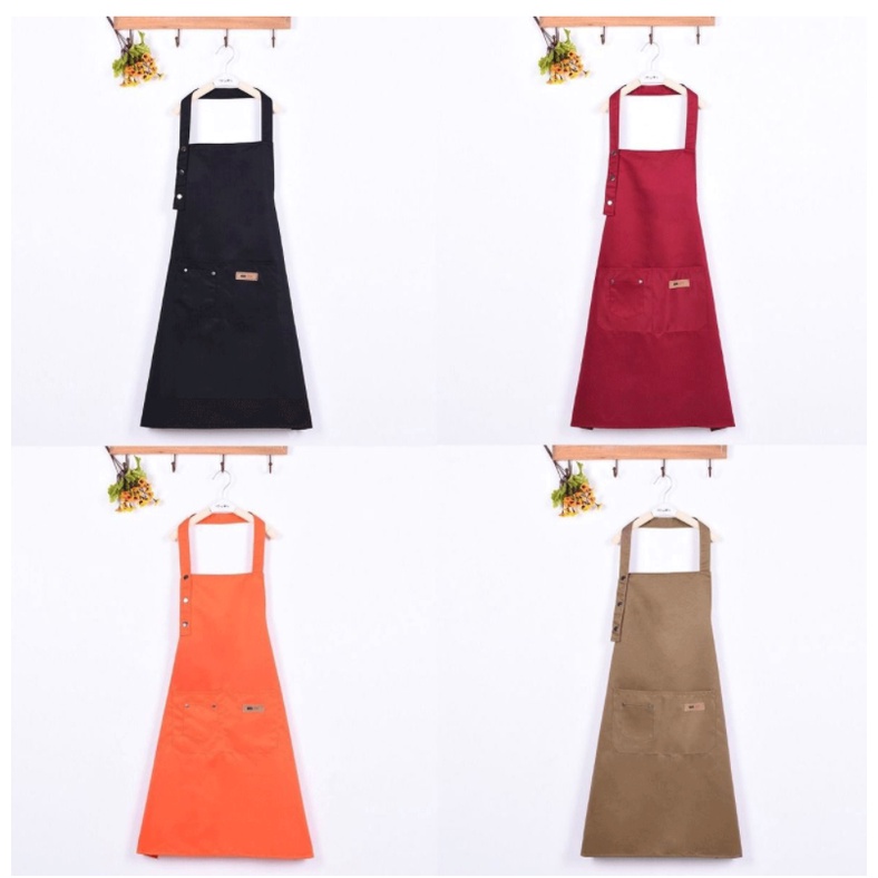 【COD+Pengiriman Cepat】Apron Waterproof Celemek Masak Dapur Pria Wanita Celemek Barista Anti Air Bahan Premium Polyiester Apron Masak Dewasa Kekinian