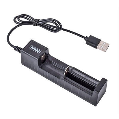 Charger Baterai USB Universal Full Smart 18650 1 Slot - Hitam