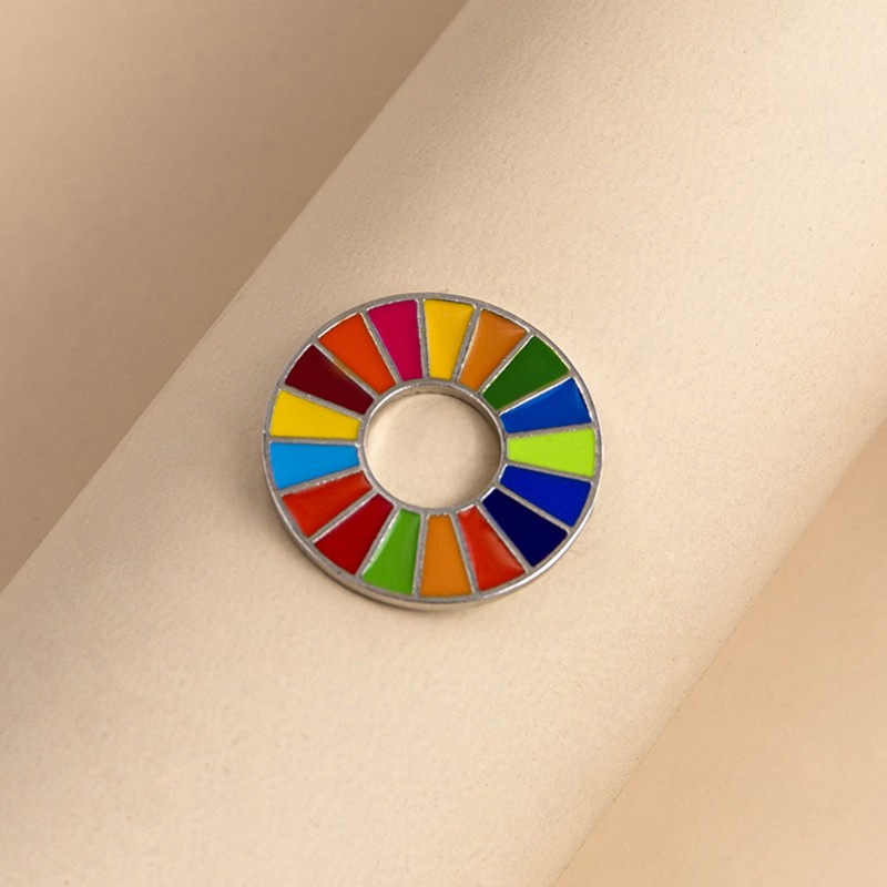 Glitter The Sustainable Development Goals Brooch United Nations SDGs Rainbow Pin Badge