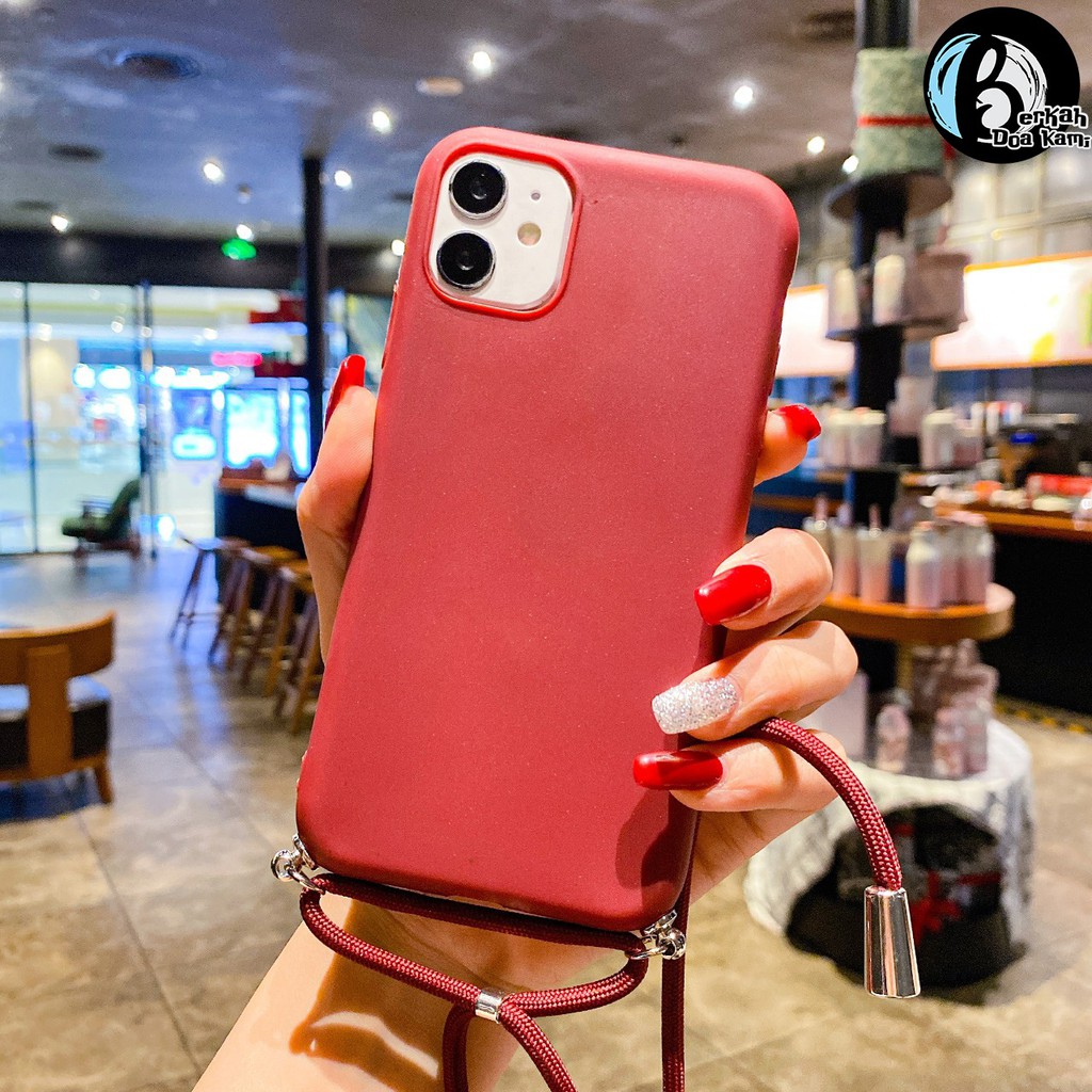 Softcase Slingcase Tali Lanyard Candy Oppo A3s A33w Neo 9 A37 9 A57 A39 A71 A83 F1S A59 BDK1450-MAROON