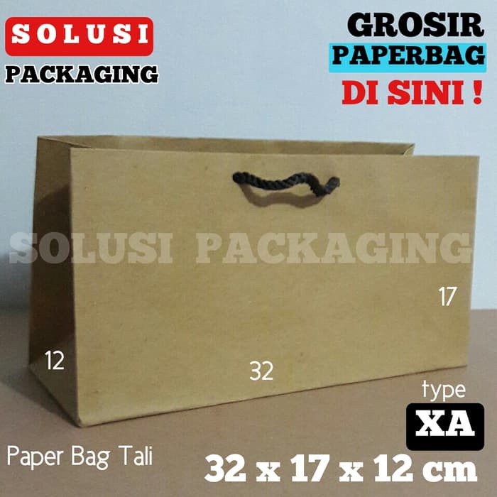 

KEMASAN PAPER BAG POLOS 32x17x12CM/TAS KERTAS/SHOPPING BAG/KANTONG KERTAS