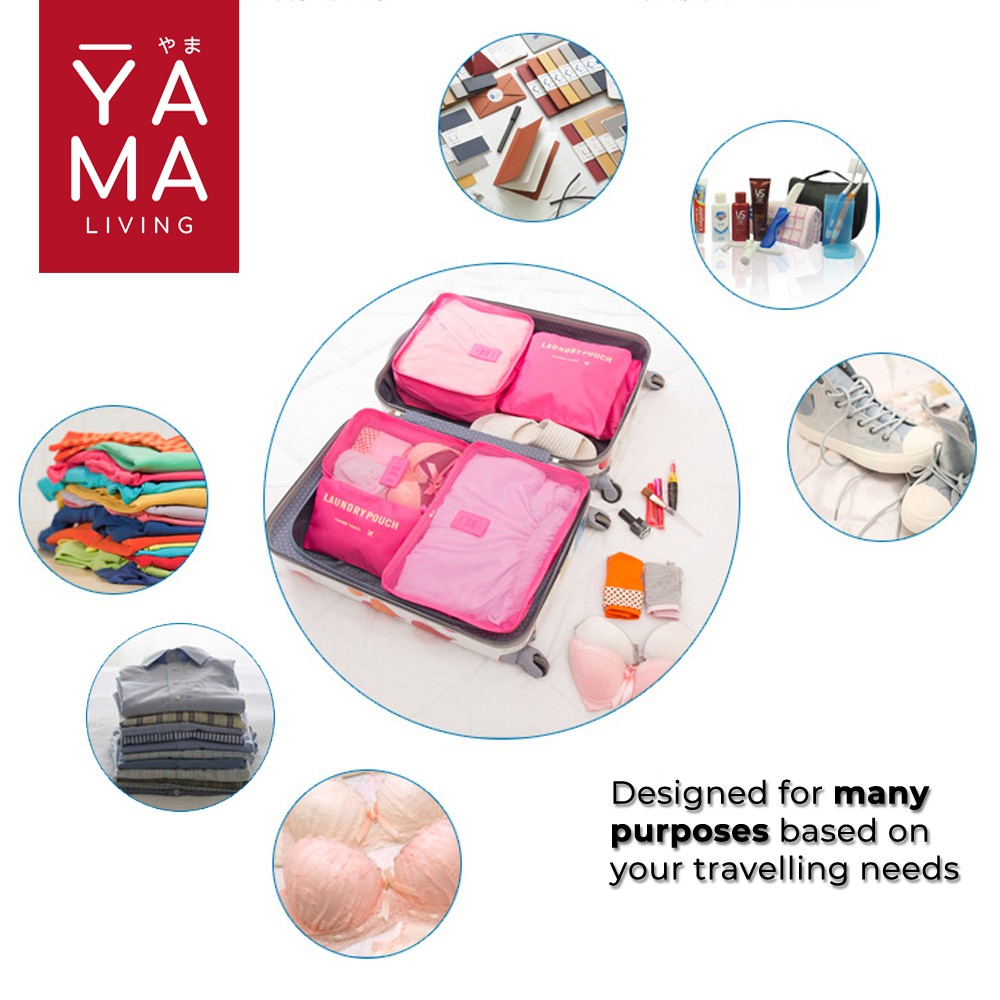 YAMA RYOKO Tas Travel Set 6 in 1 Pouch Organizer Tas Penyimpanan Pakaian Storage Bag