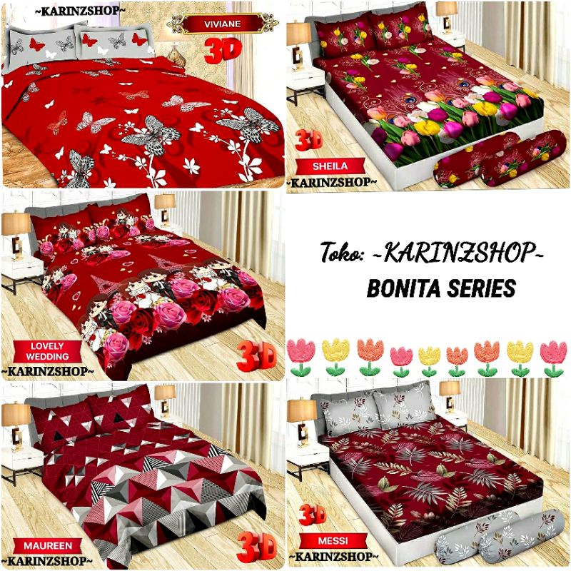 Sprei BONITA MAUREEN/MESSI/SHEILA/LOVELY WEDDING/VIVIANE (uk. King 180/Queen 160)