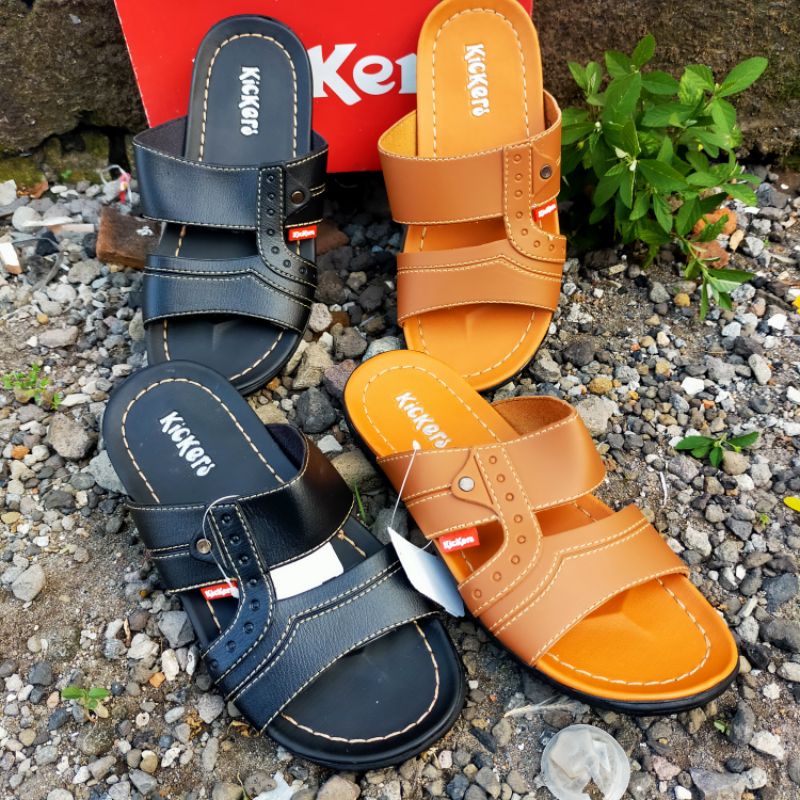 Sandal Pria Kekinian Selop Kulit FZ