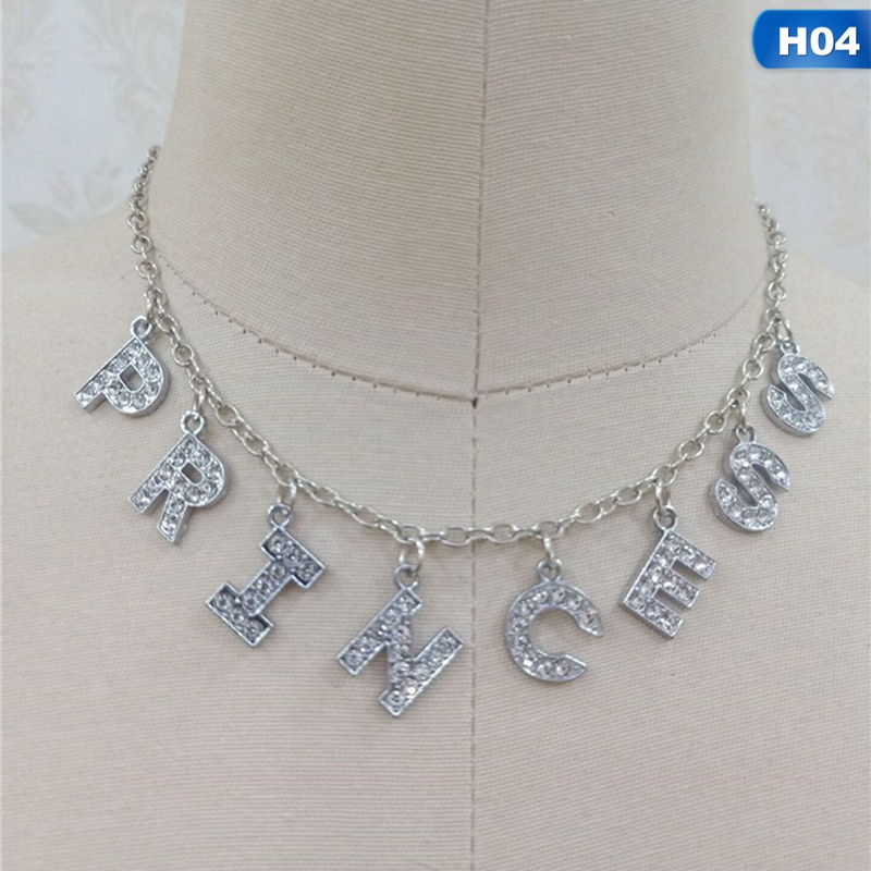 Letter Crystal Angel Necklace Women Jewelry Couple Gift Necklace BABY HONEY Choker