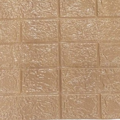 ⭐Bobastore⭐ R461 Wallpaper Dinding Foam 3D Motif Batu Bata / Walpaper Stiker Dinding Dekorasi Kamar-COKLAT MUDA
