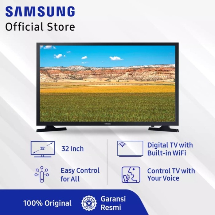 SAMSUNG SMART TV 32 INCH T4500-UA32T4500AKXXD(2020 MODEL)GARANSI RESMI - Hitam