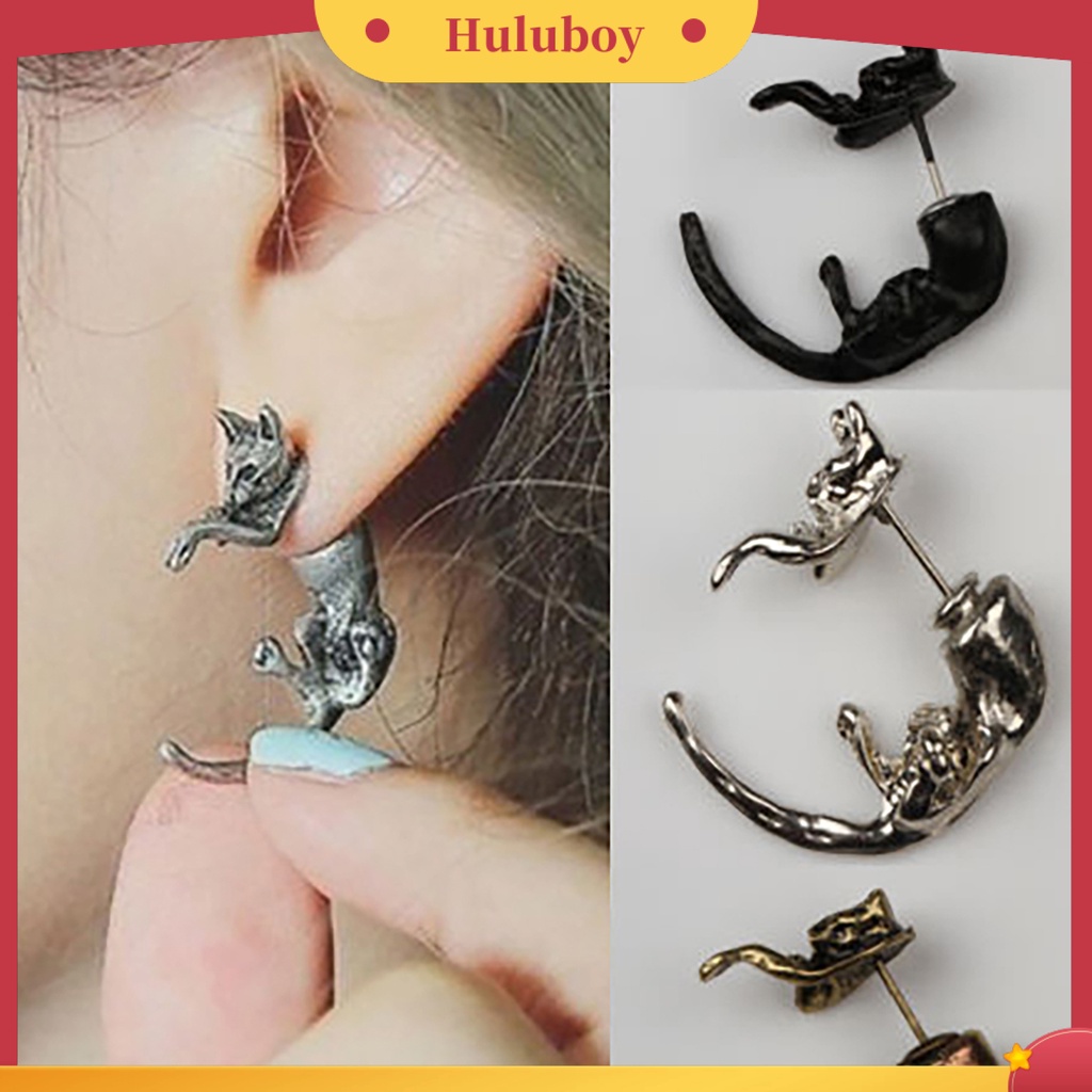 Hu Hu Hu Hu Hu Alat Bantu Pasang Kacamata♡ 1pc Anting Stud Bentuk Rubah Bahan Alloy Untuk Wanita