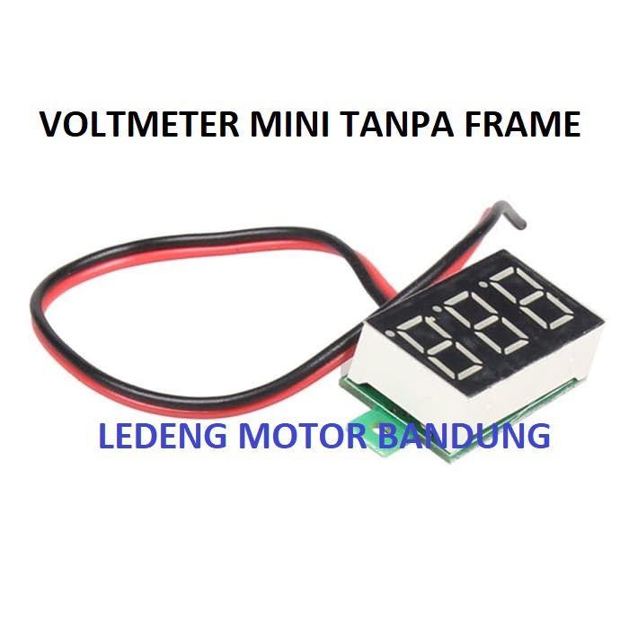 Voltmeter Mini Digital Led Tanpa Frame cocok ditanam dalam speedometer