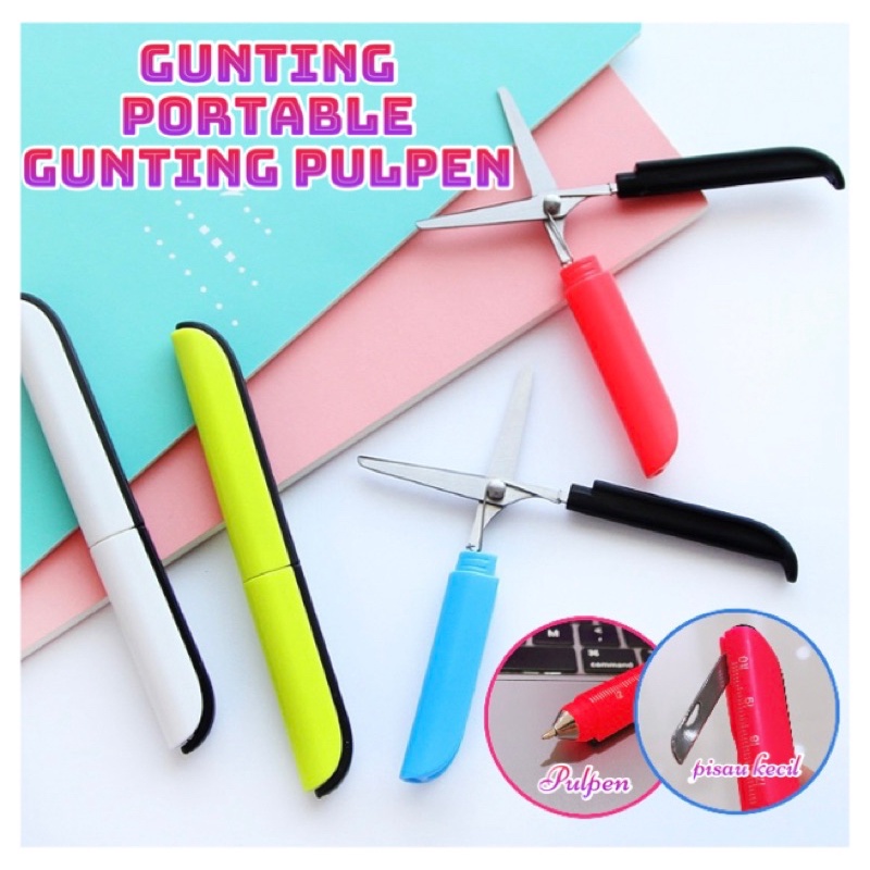 AZ Gunting Portabel Gunting Pulpen Gunting Lipat Mini Portable Import