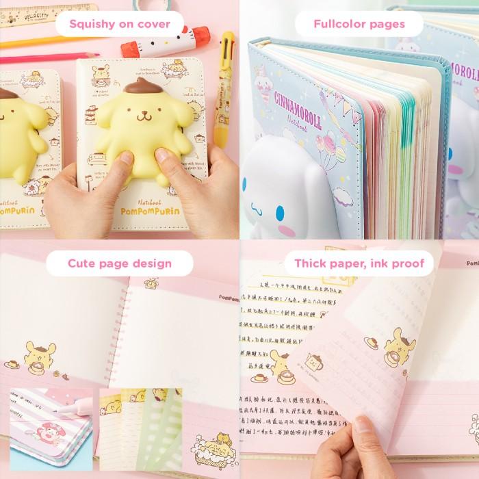 

TOKKADO Sanrio Original Squishy Notebook Agenda Buku Catatan Anak Lucu