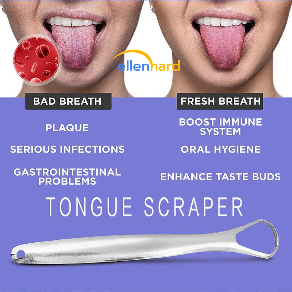 Sikat Pembersih Lidah Dewasa Bahan Stainless Steel Tongue Scraper