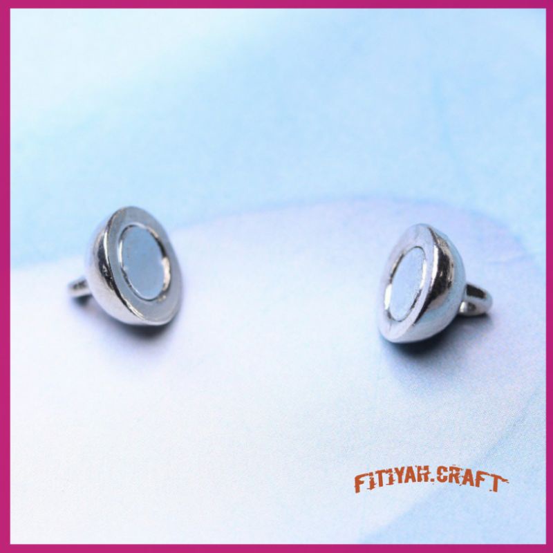 SEPASANG MAGNET MAGNET BULAT SILVER 8MM BAHAN GELANG MAGNET