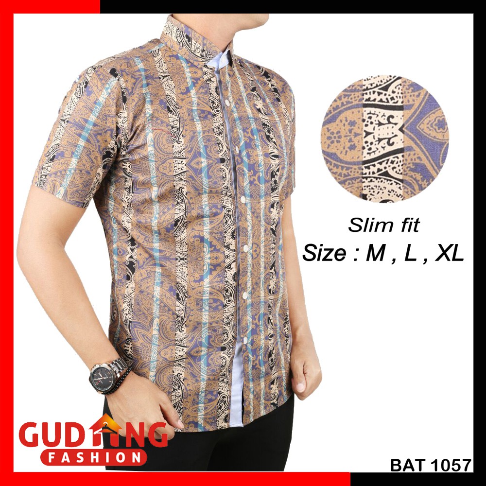 Batik Pria Kombinasi Slimfit Pendek BAT 1057