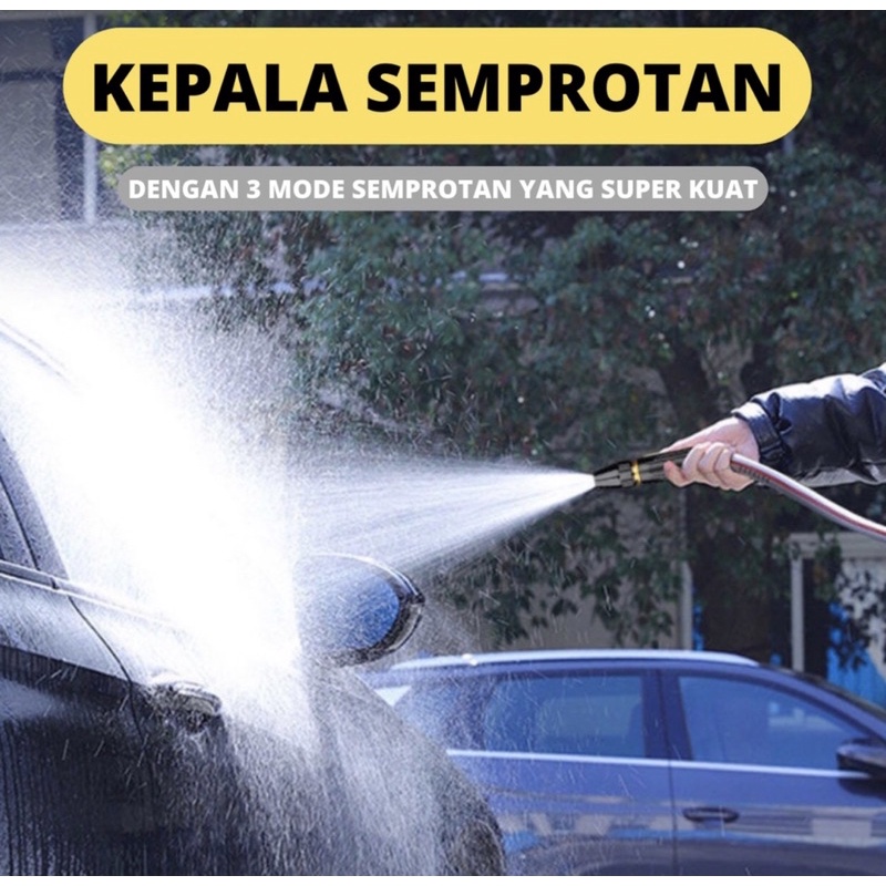 Semprotan Air Kuning Hose Nozzle Spray Steam Semprotan Taman Motor Mobil
