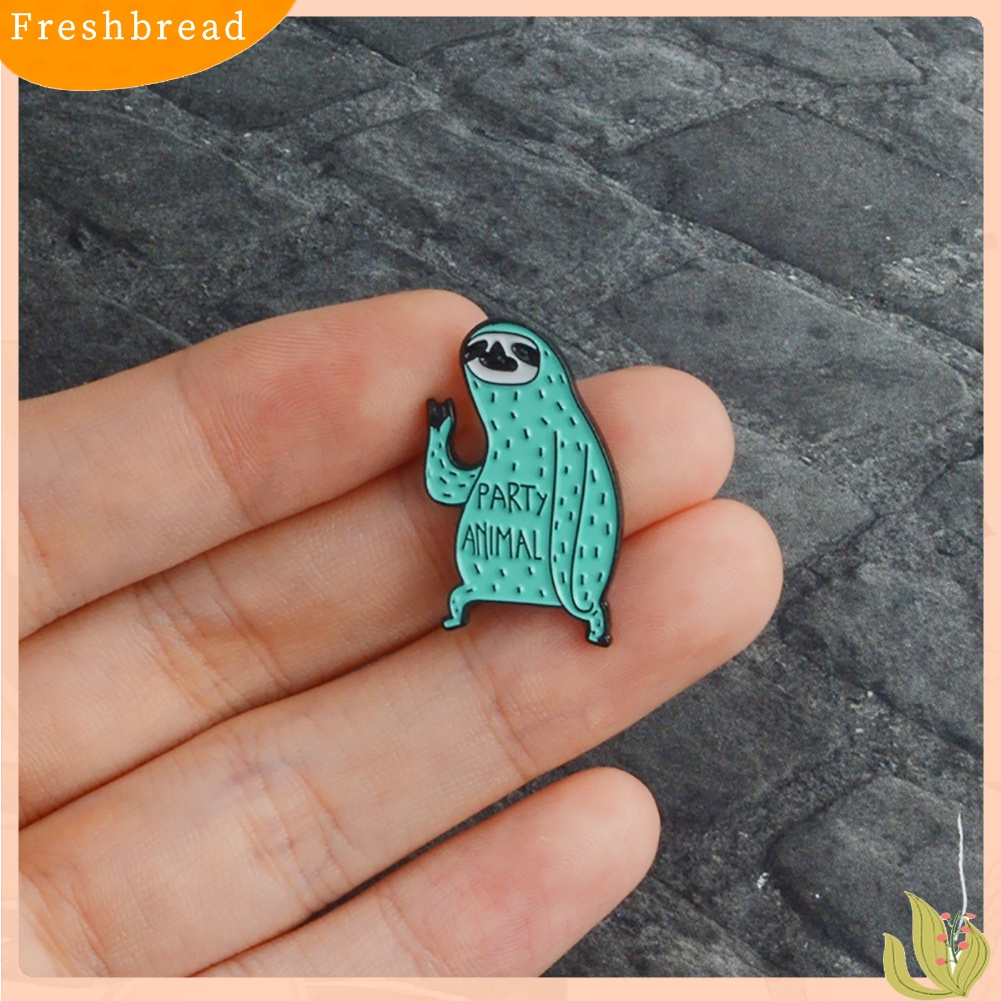 [ TERLARIS]Cute Tree Sloth Pattern Clothes Lapel Badge Decor Cartoon Enamel Brooch Pin