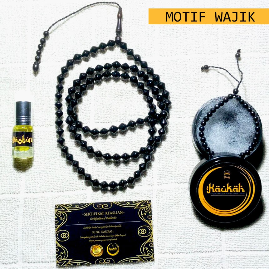 Tasbih 99 Kayu Kokka BERSERTIFIKAT Bulat 99  Uk 7,5mm Kaukah Koka Kaoka Bonus parfum&amp;gelang kokka