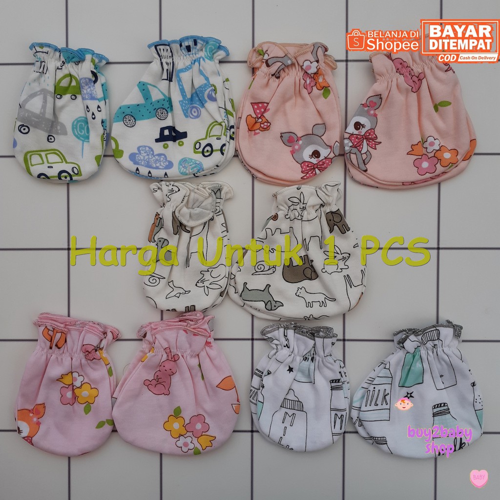 Sarung tangan sarung kaki bayi 0-3 Bulan Cherry House 1 PCS