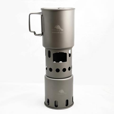 Kompor Camping Ultralight TOAKS Titanium Backpacking Wood Burning Stove Small