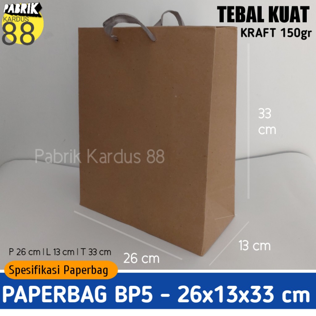 

ISI 12 BIJI paper bag murah 26x13x33 bp5 | kantong | tas kertas | paperbag polos