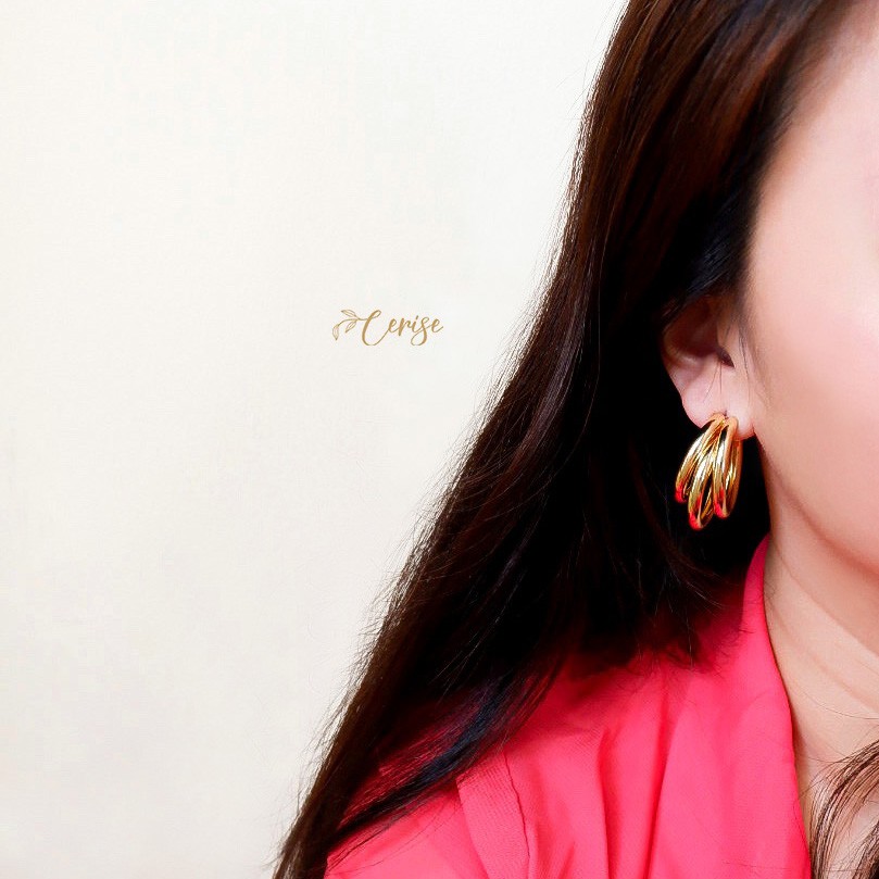 Bellanca Earring | Anting tusuk korea bulat emas silver aksesoris wanita cantik stylish trendy