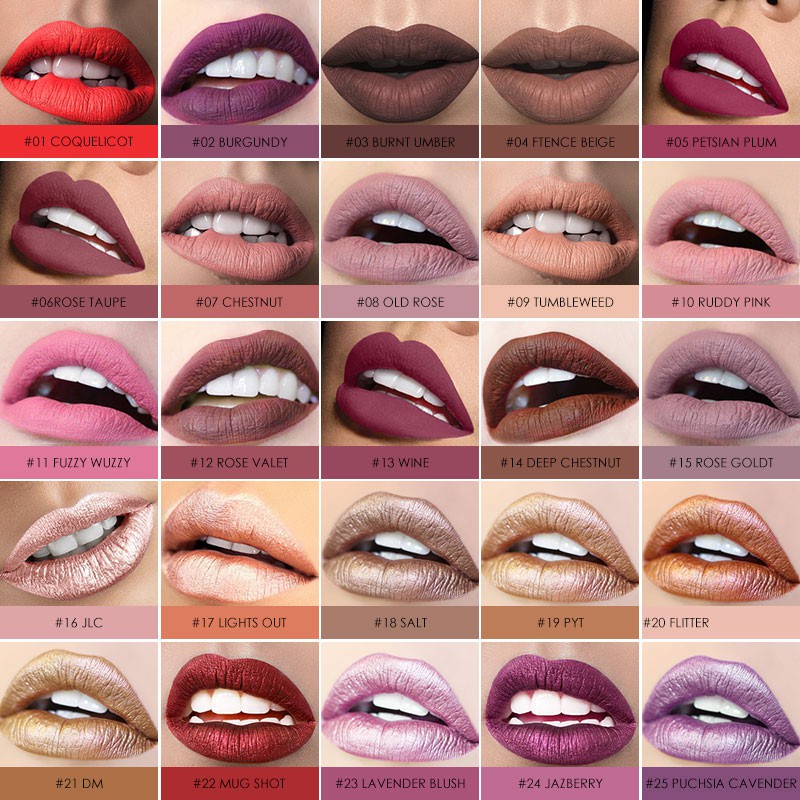 FA24 FOCALLURE Liquid Lipstik Matte Long Lasting Lipstick - 20 Colors - BPOM