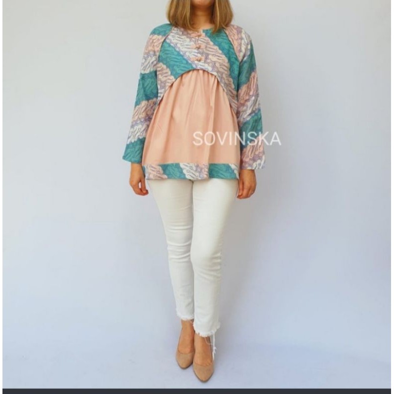 Atasan Batik WP 185 New S batik lengan panjang sovinska