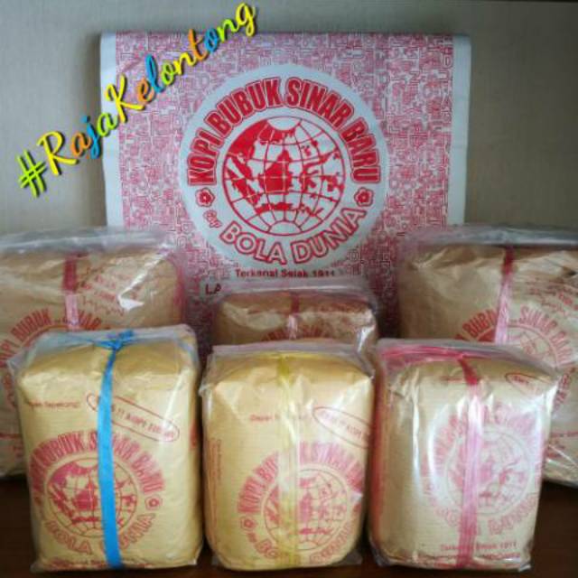 

Kopi Lampung Bubuk Sinar Baru Cap Bola Dunia Kemasan 250 gram