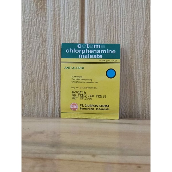 CTM | Anti Alergi | Antihistamin | Meredakan Gatal-Gatal