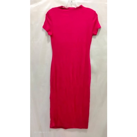 MIDI DRESS BODYCON  LENGAN PENDEK CASUAL BRANDED EXPORT KERAH BULAT