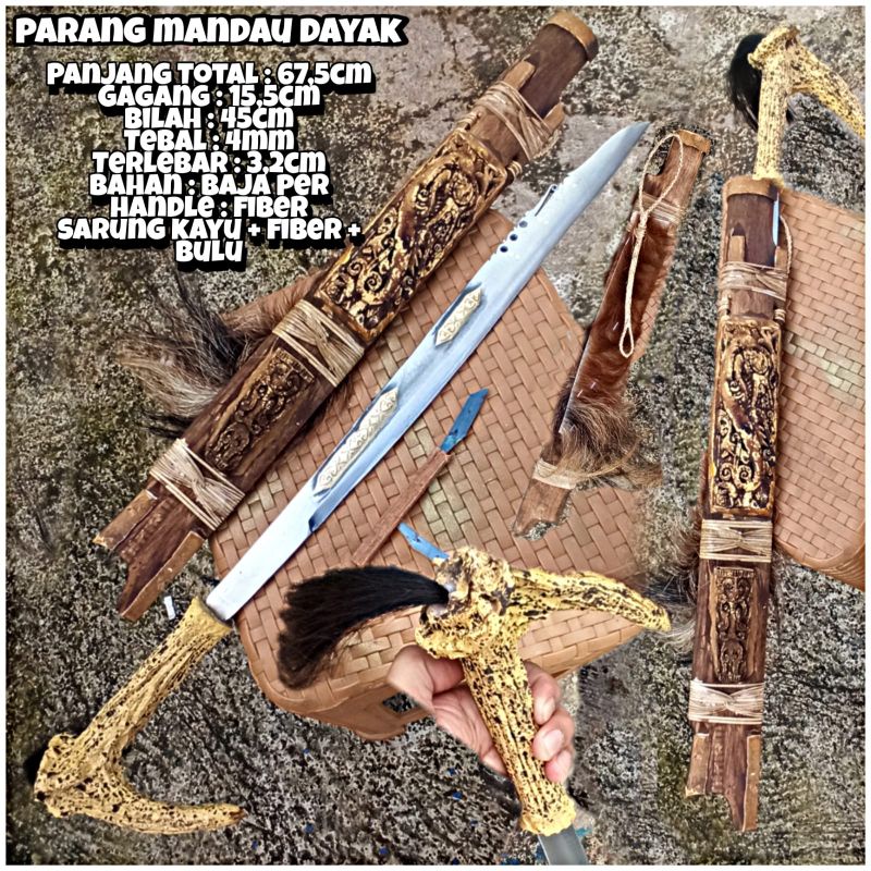 MANDAU DAYAK SUPER KUAT DAN TAJAM