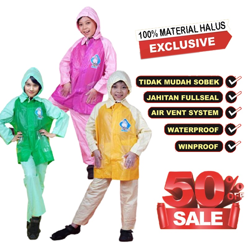 BARU Jas Hujan Mantel Baju Celana Anak Setelan Jas Hujan Jaket Celana Anak Elmondo  Lucu Imut Jas Hujan Murah Raincoat Jas Hujan Murah Berkualitas