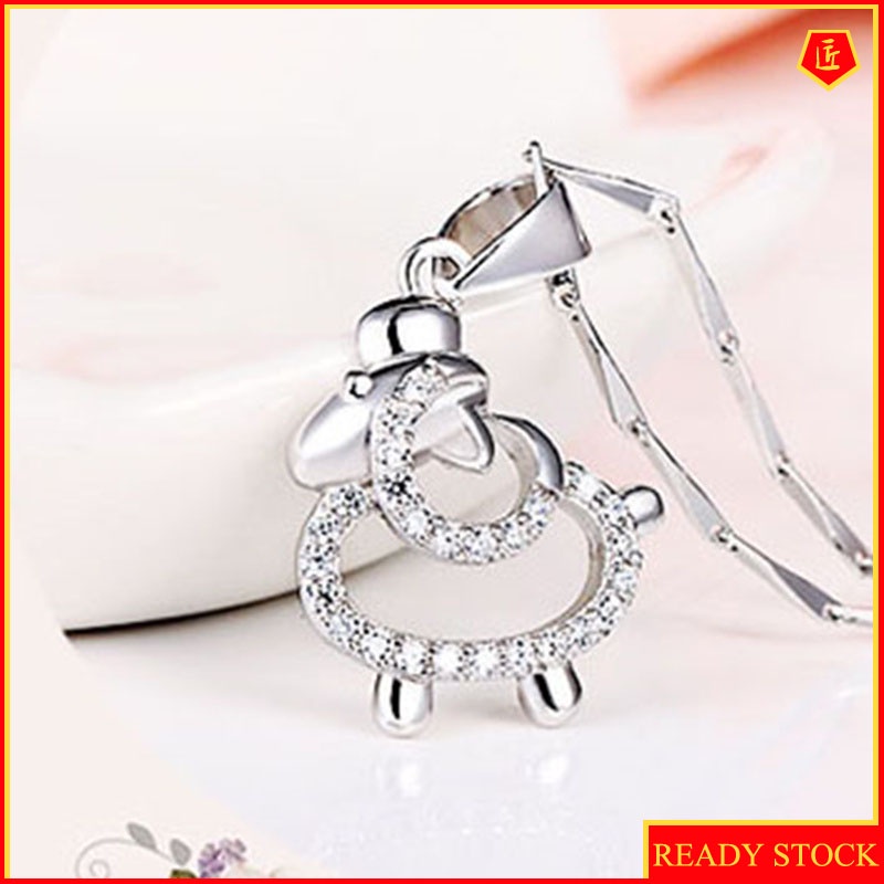 [Ready Stock]Women's Micro-Inlaid Diamond Zodiac Sheeependant Simple Fashion Niche