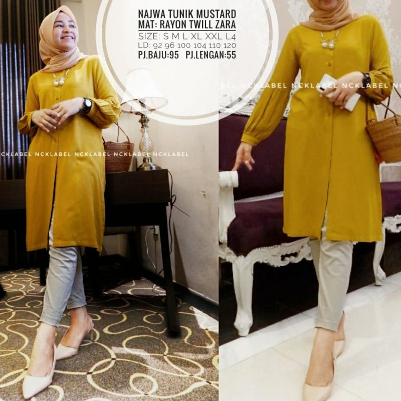 Tunik Polos - Tunik Wanita exclusive - Tunik rayon Twill - Lesty Tunik ori Titiek - Najwa Tunik excl