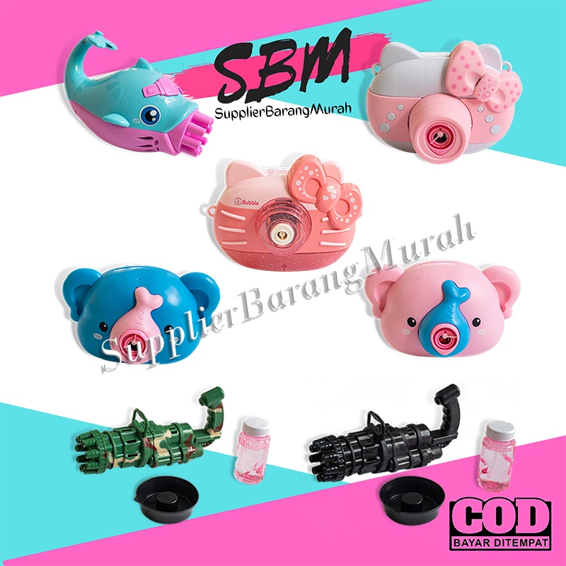 Mainan Anak Bubble Camera Elektrik Minigun Gattling Gun Dolphin HM0471