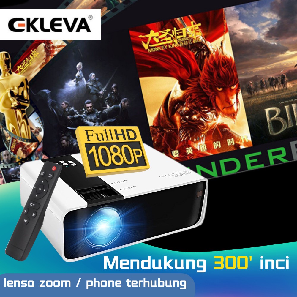 Ekleva G86 Portable Home HD 1080P Projector Nirkabel Kantor Cerdas Mengajar WiFi Proyektor