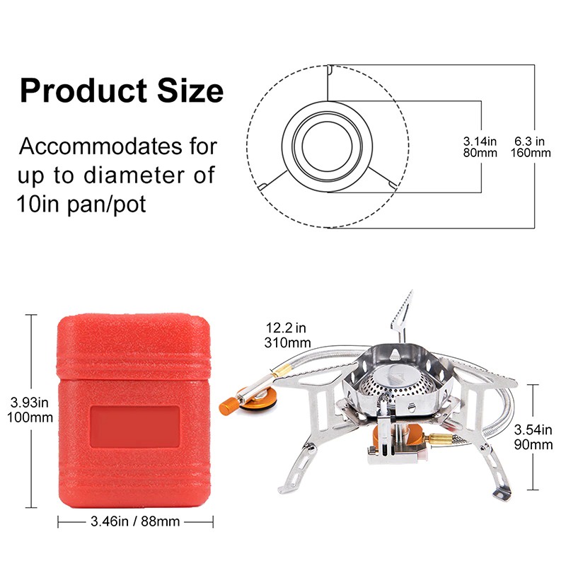 Widesea WSS-207 Windproof Foldable Camping Stove with Adapter -KOMPOR CAMPING ANTI ANGIN