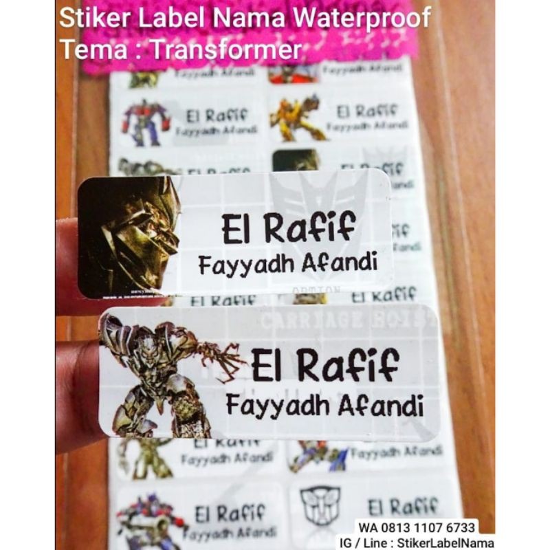 

TRANSFORMER ~ STIKER LABEL NAMA WATERPROOF / STIKER NAMA / LABEL NAMA / STICKER LABEL WATERPROOF