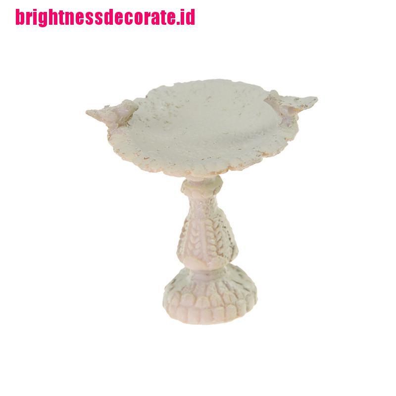 Brightid Miniatur Air Mancur Mandi Burung Bahan Resin Dekorasi Rumah Boneka 1: 12