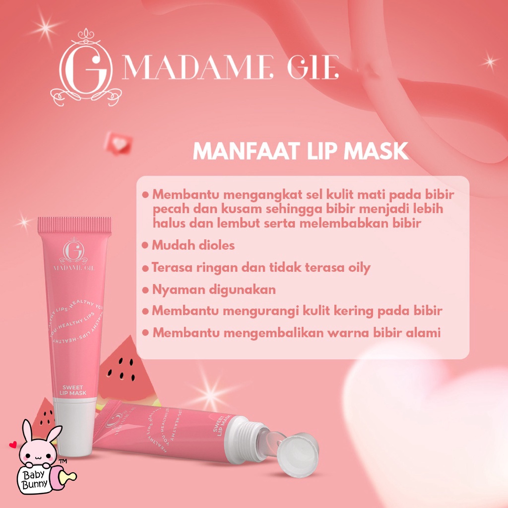 ❤ BELIA ❤ Madame Gie Sweet Lip Mask - Masker Scrub Bibir Cerah (✔BPOM)