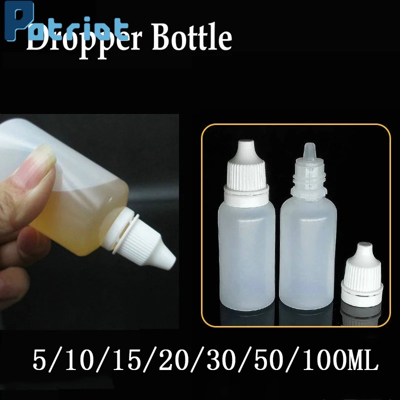 5/10/15/20/30/50/100ML Empty Plastic Eye Drop Bottle / Squeezable Dropper Bottles Drop Container