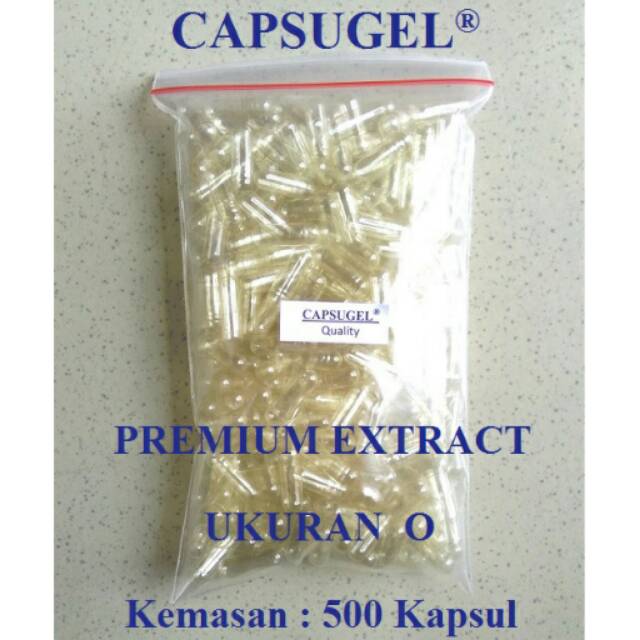 Kemasan 500 Capsugel Kapsul Kosong 0 Transparan Ukuran 0 Natural Cangkang Kapsul 0 Bening