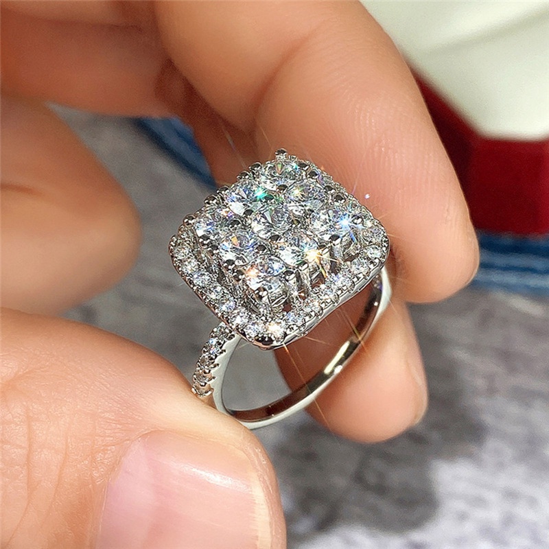 Cincin Cubic Zirconia Bling Untuk Wanita