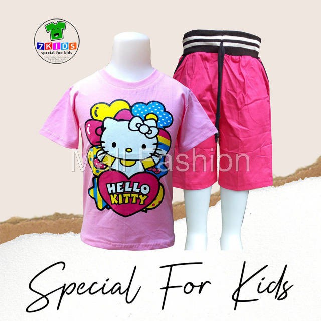 Mall Fashion - Baju Anak Perempuan Pink 3-12 Th Kaos lengan Pendek Baju Lebaran idul fitri Kaos
